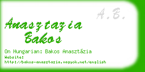 anasztazia bakos business card